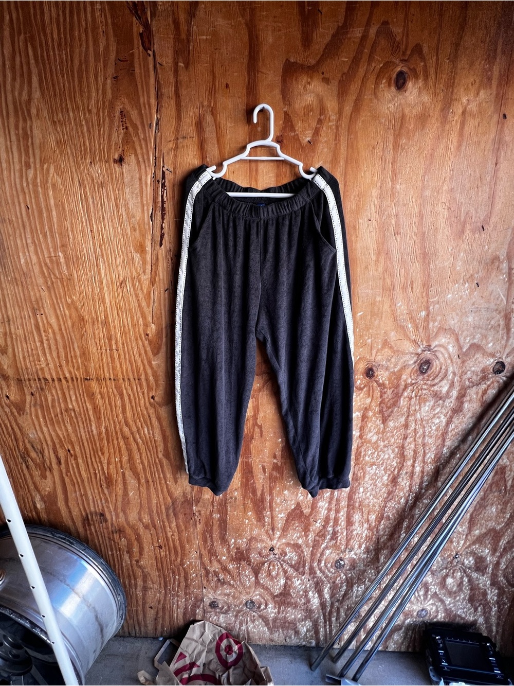 Old Navy Charcoal Gray Terry Side Stripe Jogger Sweatpants Size M
